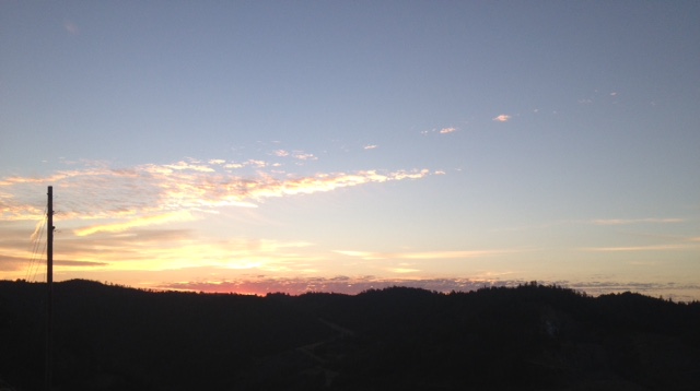 Sun rising over the trail.